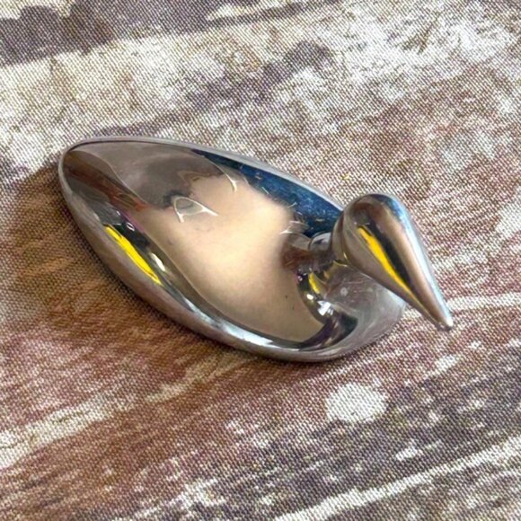 VTG Hoselton Aluminun Loons Duck Bird Polished Metal Art Sculpture Signed #1554 - Picture 1 of 4